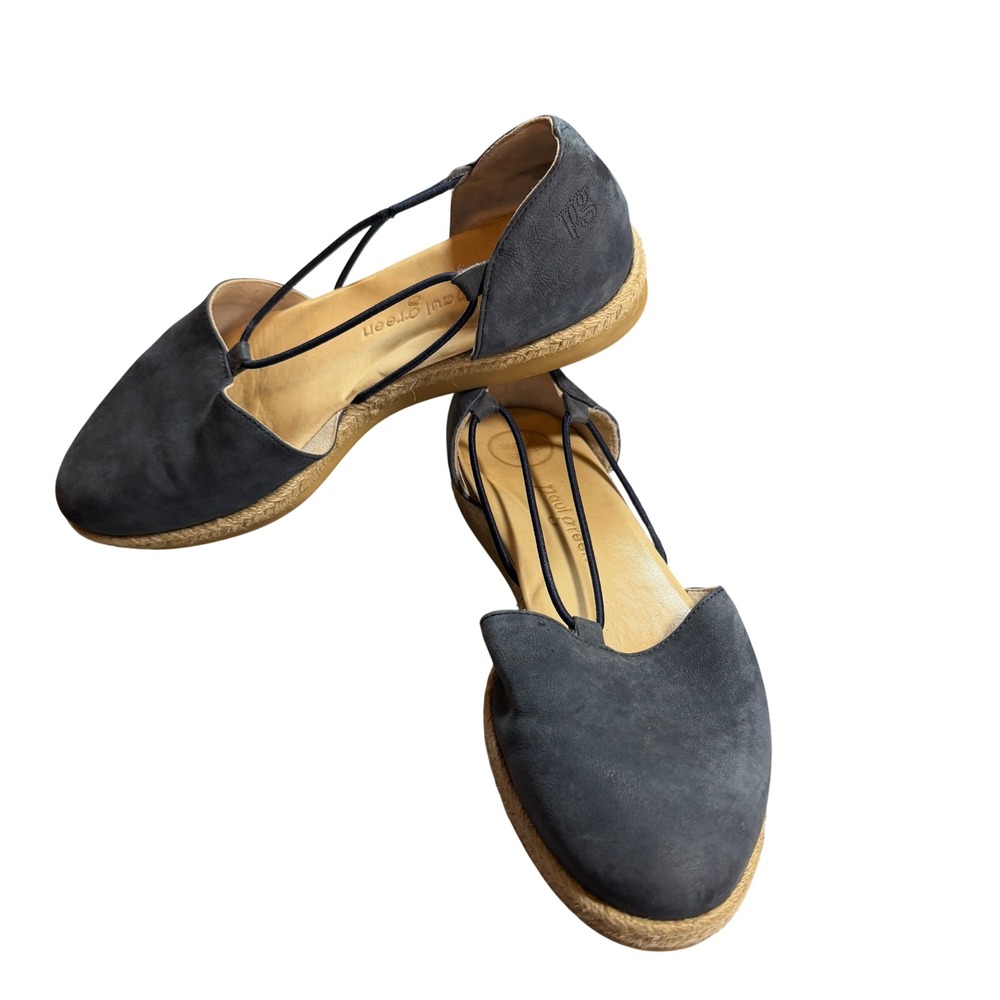 Paul‎ Green Espadrille Flats US 7.5 Navy Blue Suede Elastic Strap D'Orsay